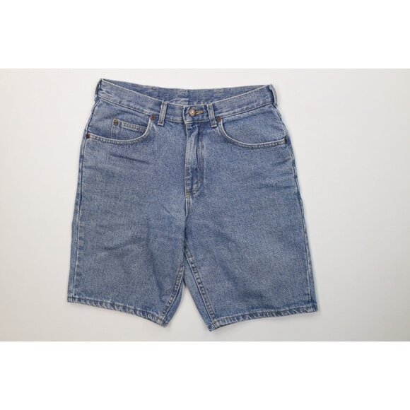 Vtg 90s Lee Mens 32 Faded Relaxed Fit Denim Jean Shorts Jorts Blue Cotton USA - Picture 1 of 10